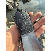Обувная ложка (рожок) из дамасской стали 